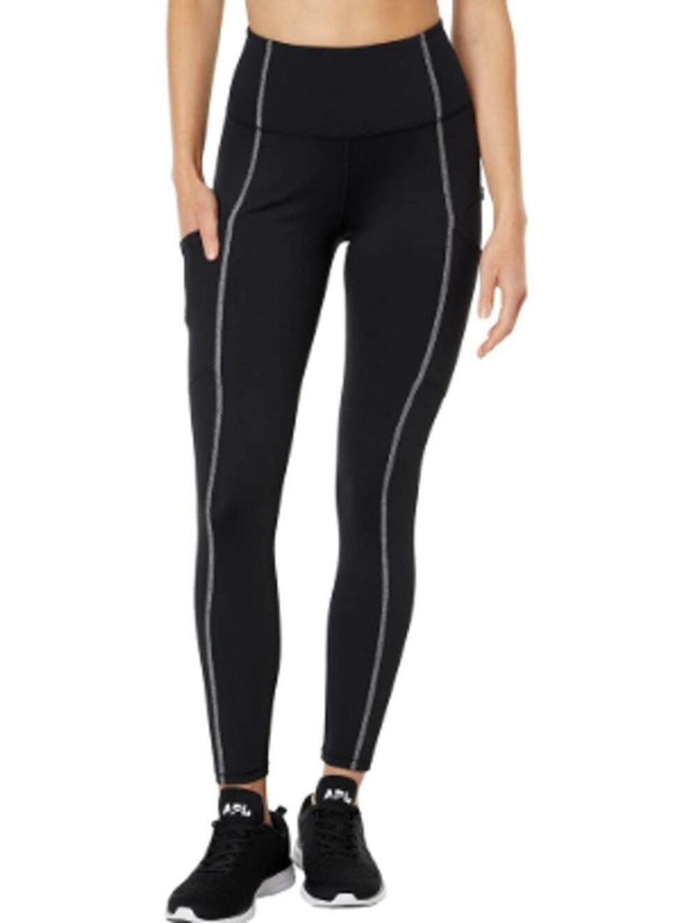 THRIVE SOCIETE Women's Reflective 7/8 Leggings Medium Black Slim Fit NWT